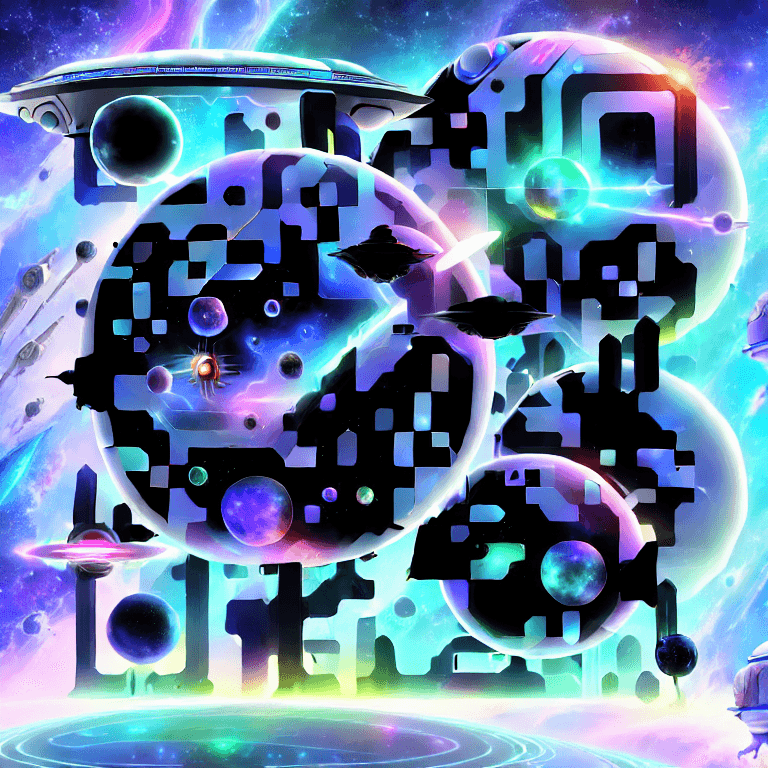 Spaceship - QR Code Art Qriginals.com
