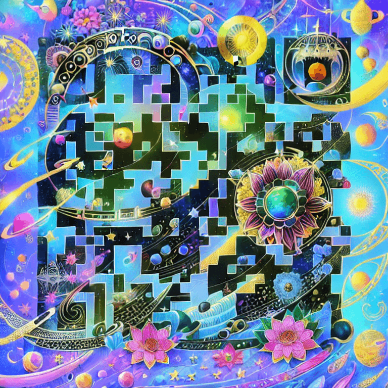 Cosmic Space Garden - QR Code Art Qriginals.com